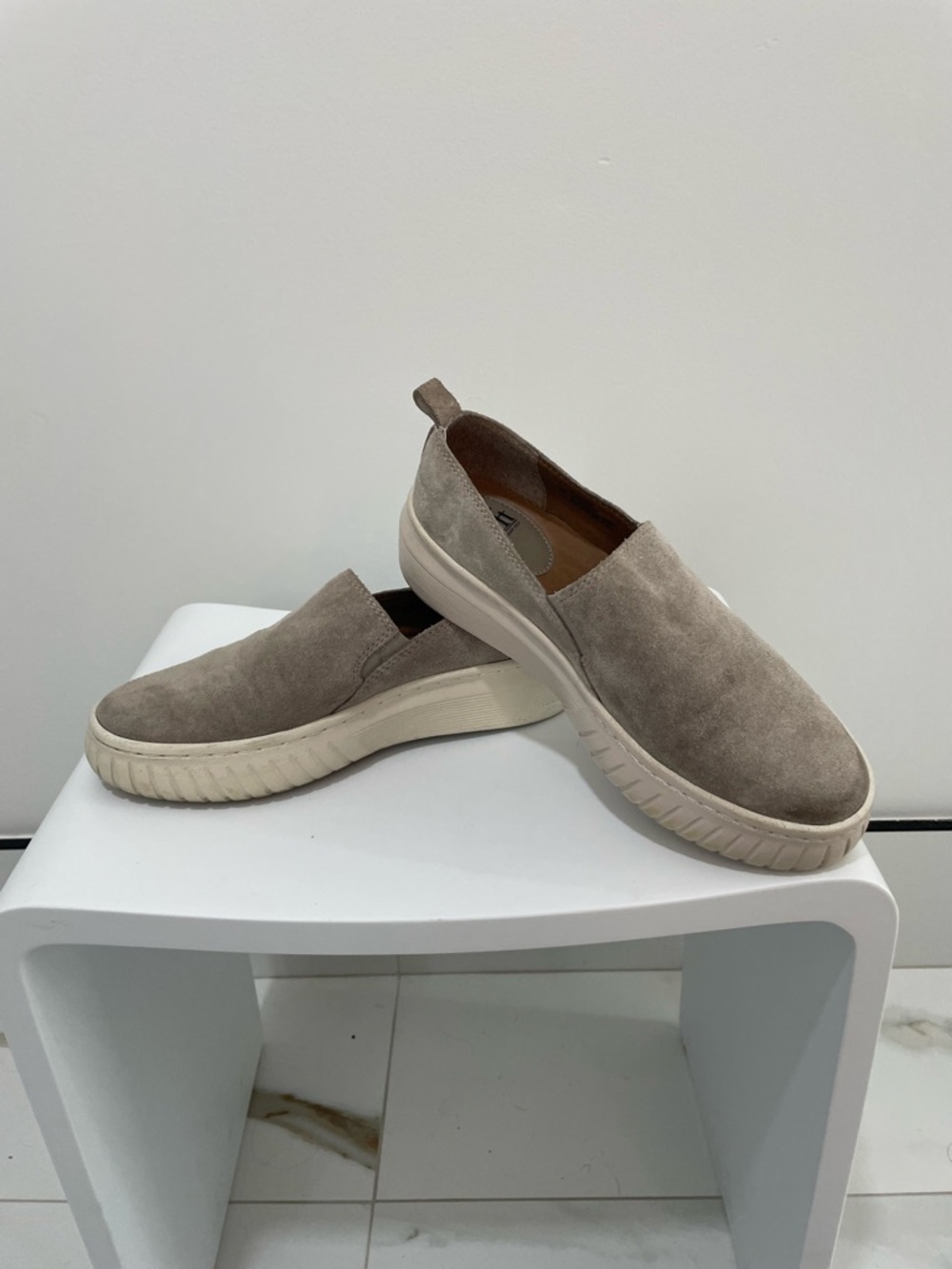 Sofft Women's Slip-On Suede Loafers in Taupe